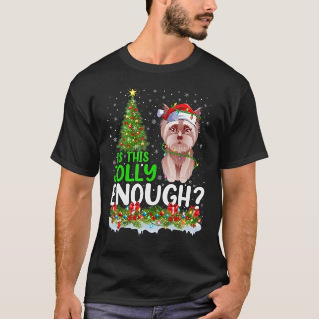 Camiseta ¿Es este alegre árbol de Navidad Yorkie Dog? (Anverso)