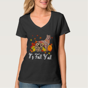 Camiseta Es Fall Y'all American Bully Dog Thanksending d