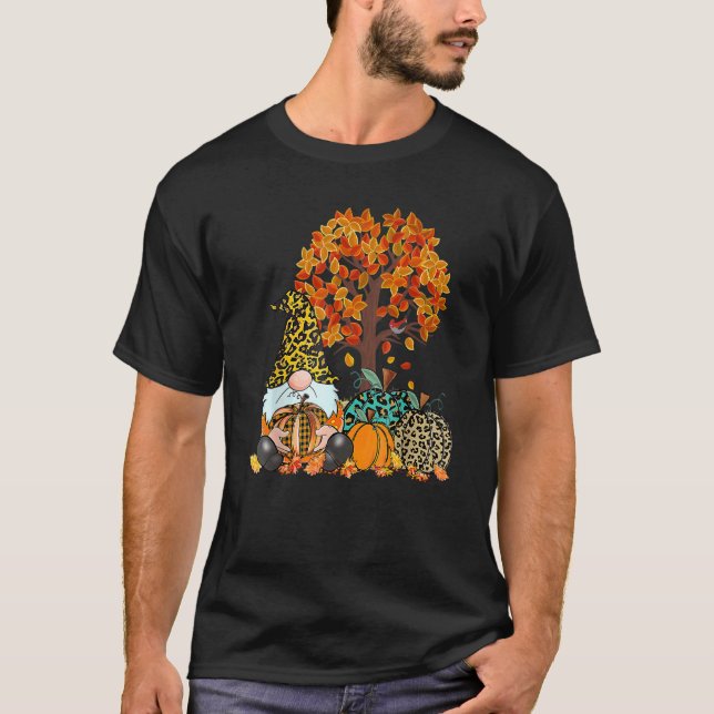 Camiseta Es Fall Y'all Cute Gnomes Pumpkin Autumn Tree Fa (Anverso)