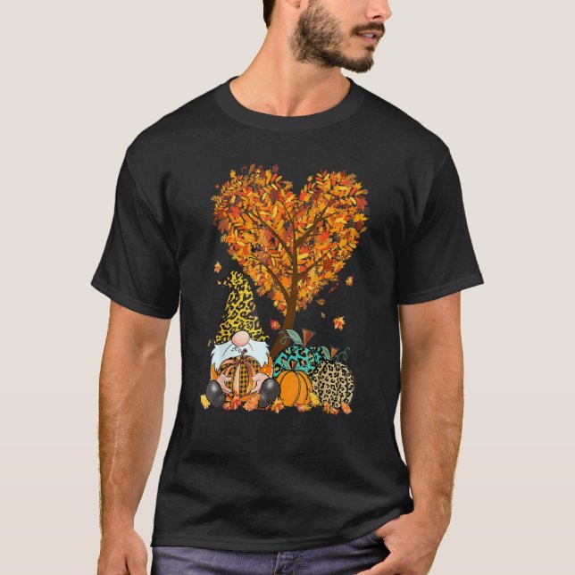 Camiseta Es Fall Y'all Cute Gnomes Pumpkin Autumn Tree Fa (Anverso)