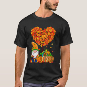 Camiseta Es Fall Y'all Cute Gnomes Pumpkin Autumn Tree Fa