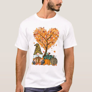 Camiseta Es Fall Y'all Cute Gnomes Pumpkin Autumn Tree Fa