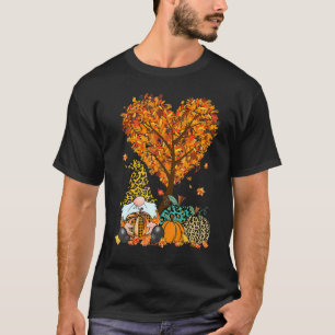 Camiseta Es Fall Y'all Cute Gnomes Pumpkin Autumn Tree Fa
