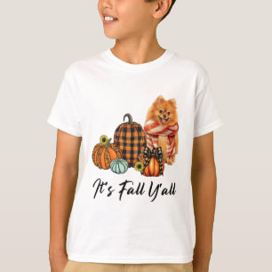 Camiseta Es Fall Y'all Pomeranian Leopard Coquette Bo