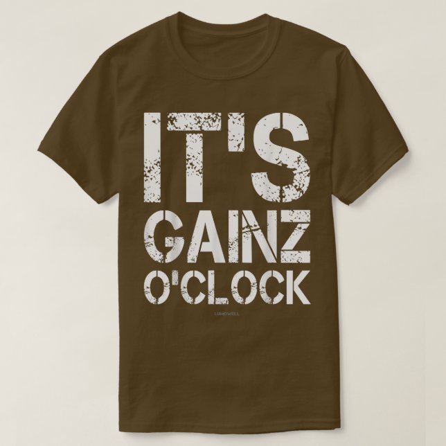Camiseta Es Gainz O'clock It Gains Oclock Funny Workout (Diseño del anverso)