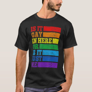 Camiseta ¿Es Gay Aquí O Es Sólo Yo La Bandera Arcoiris Lg