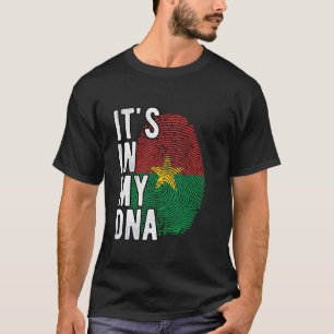 Camiseta Es gracioso en mi ADN Bandera Burkina Faso Huellas