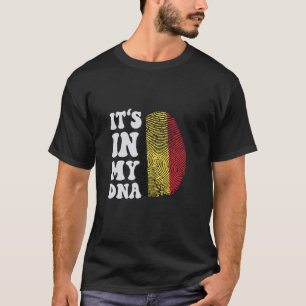 Camiseta Es gracioso en mi ADN Bandera de Bélgica Huella di