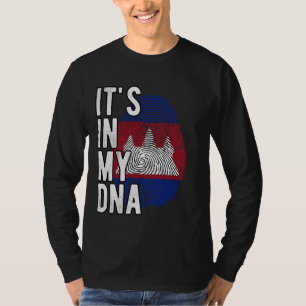 Camiseta Es gracioso en mi ADN Bandera de Camboya Huella di