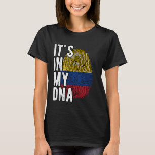 Camiseta Es gracioso en mi ADN Bandera de Colombia Huella d