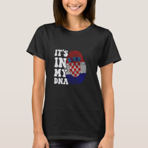 Camiseta Es gracioso en mi ADN Bandera de Croacia Huella di