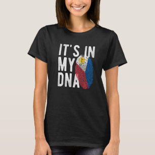 Camiseta Es gracioso en mi ADN Bandera de Filipinas Huella 