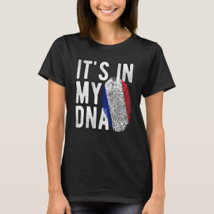 Camiseta Es gracioso en mi ADN Bandera de Francia Huella di