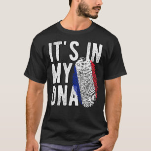Camiseta Es gracioso en mi ADN Bandera de Francia Huella di