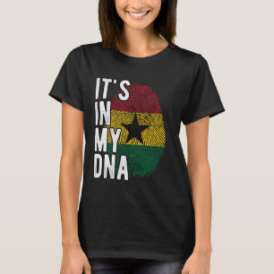 Camiseta Es gracioso en mi ADN Bandera de Ghana Huella digi