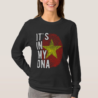 Camiseta Es gracioso en mi ADN Bandera de Vietnam Huella di
