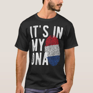 Camiseta Es gracioso en mi ADN Bandera Holandesa Huella dig
