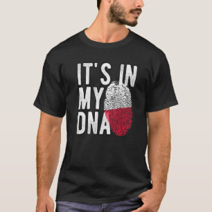 Camiseta Es gracioso en mi ADN Polonia bandera huellas digi
