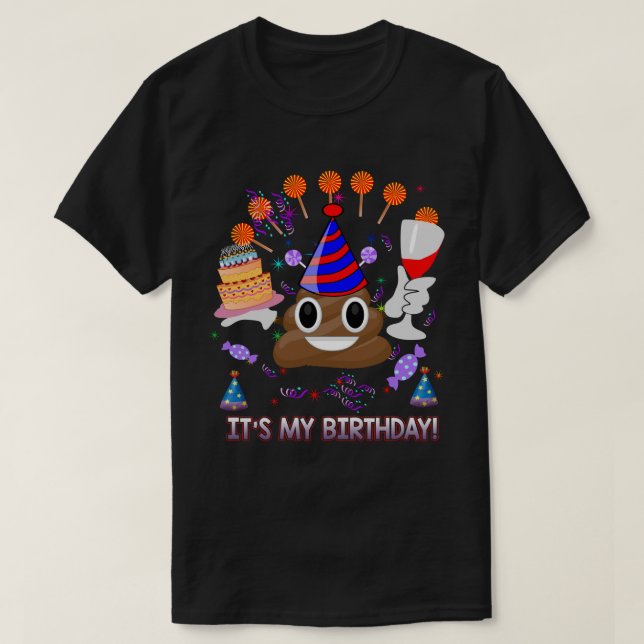 Camiseta Es gracioso la Emoji de mi cumpleaños (Diseño del anverso)