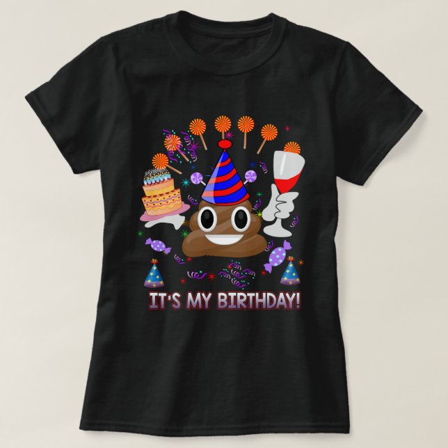Camiseta Es gracioso la Emoji de mi cumpleaños (Diseño del anverso)