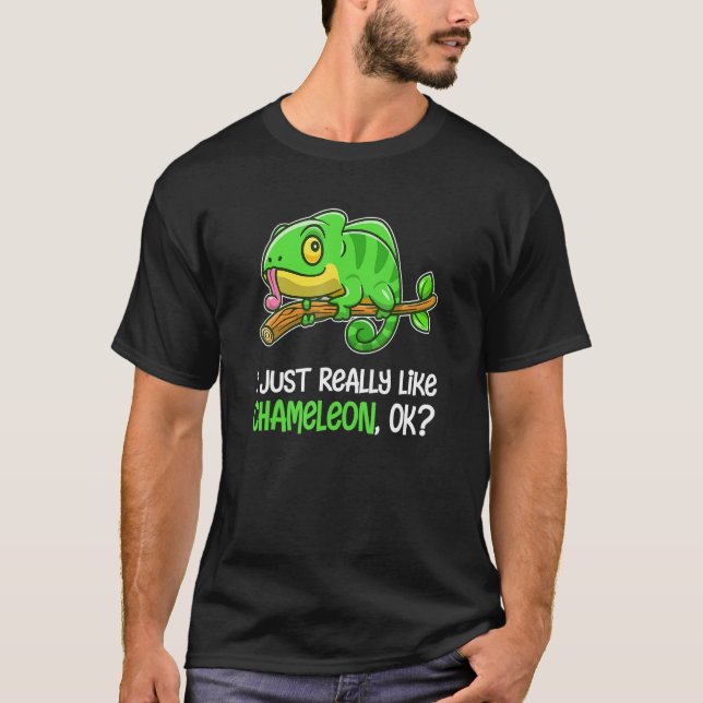Camiseta Es Gracioso Me Gusta Realmente Chameleon Animals C (Anverso)