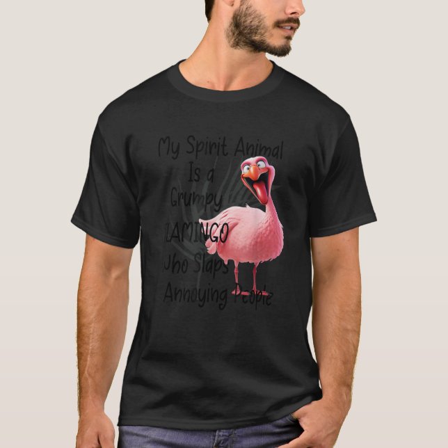 Camiseta Es Gracioso Mi Animal Espiritual Es Un Flamingo Gr (Anverso)