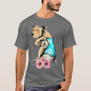 Camiseta Es gracioso que amo a mamá Tattoo Pitbull Perro ma