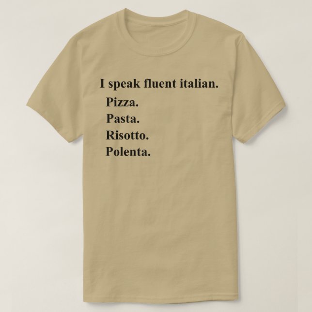 Camiseta Es gracioso que hable de comida italiana deliciosa (Diseño del anverso)