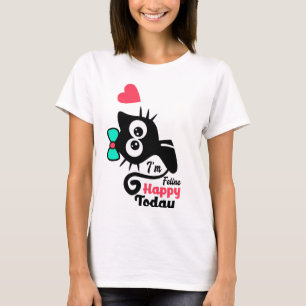 Camiseta Es gracioso que hoy sea felino Gato negro divert
