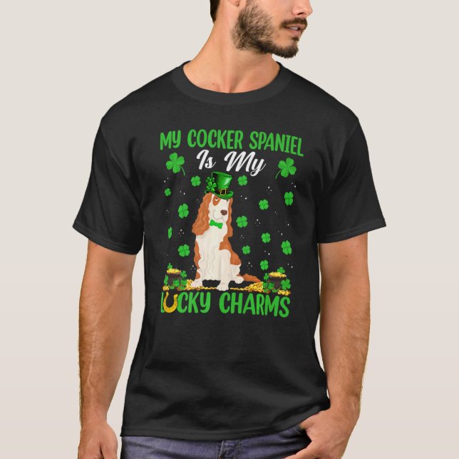 Camiseta Es Gracioso Que Mi Cocker Spaniel Es Mi Afortunado (Anverso)