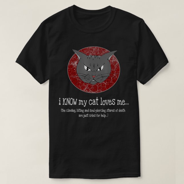 Camiseta Es gracioso que mi gato me ame (Diseño del anverso)