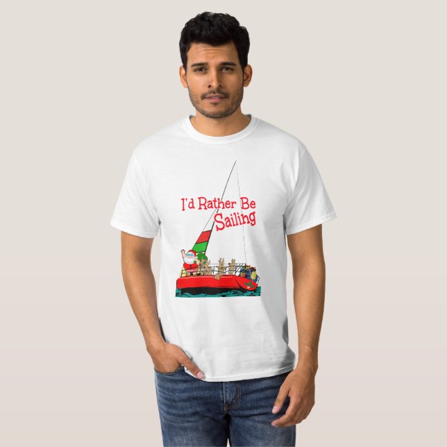 Camiseta Es gracioso que prefiera navegar en Navidades (Anverso completo)