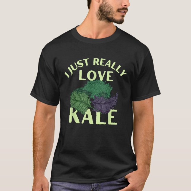 Camiseta Es gracioso que realmente amo a Kale Vegetarian Ve (Anverso)