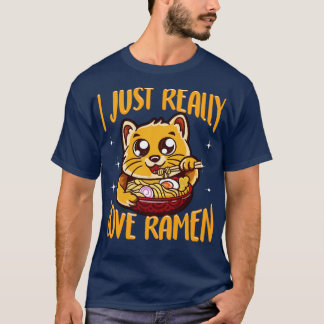 Camiseta Es gracioso que realmente amo a Ramen Cat