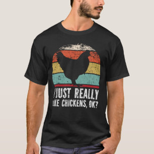 Camiseta Es Gracioso Que Realmente Me Gusten Los Pollos.