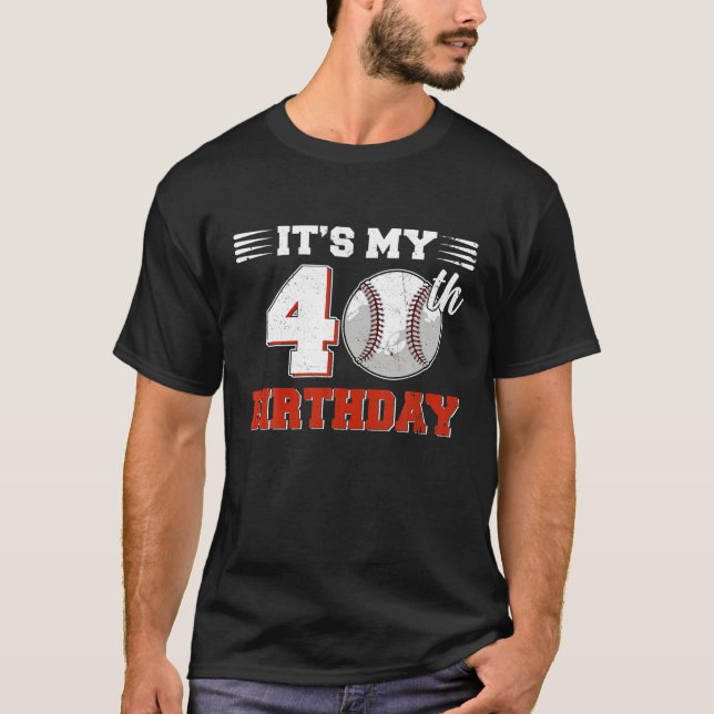 Camiseta Es gracioso que sea mi 40º amante del béisbol de c (Anverso)