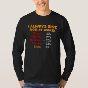 Camiseta Es Gracioso Que Siempre Dé 100 Por Ciento En El Dí