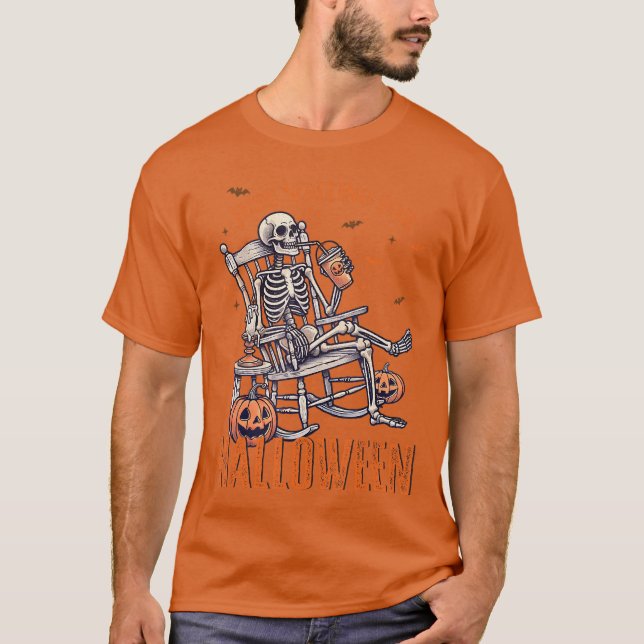 Camiseta Es Gracioso Solo Esperar Al Skeleton Halloween Spo (Anverso)