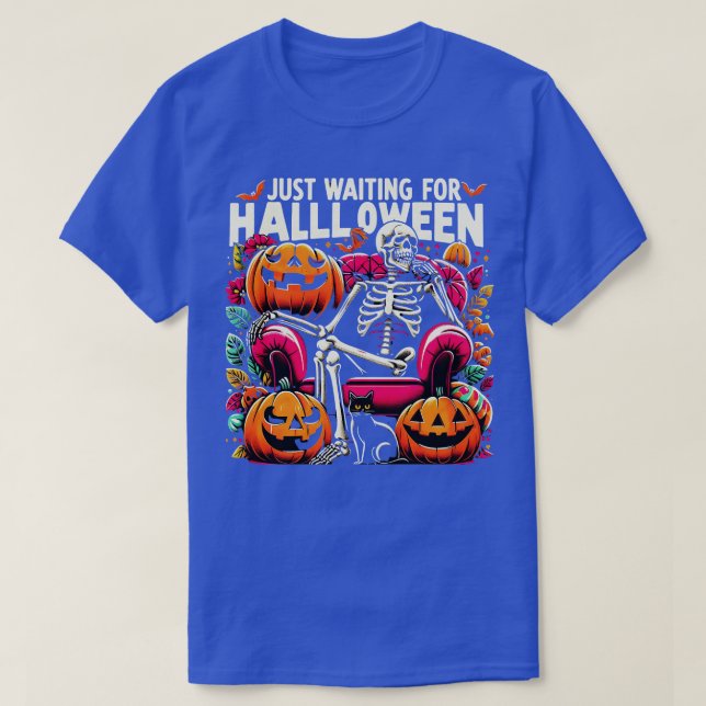 Camiseta Es Gracioso Solo Esperar Al Skeleton Halloween Spo (Diseño del anverso)