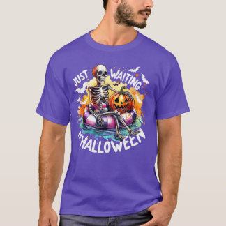 Camiseta Es Gracioso Solo Esperar Al Skeleton Halloween Spo