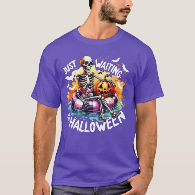 Camiseta Es Gracioso Solo Esperar Al Skeleton Halloween Spo (Anverso)