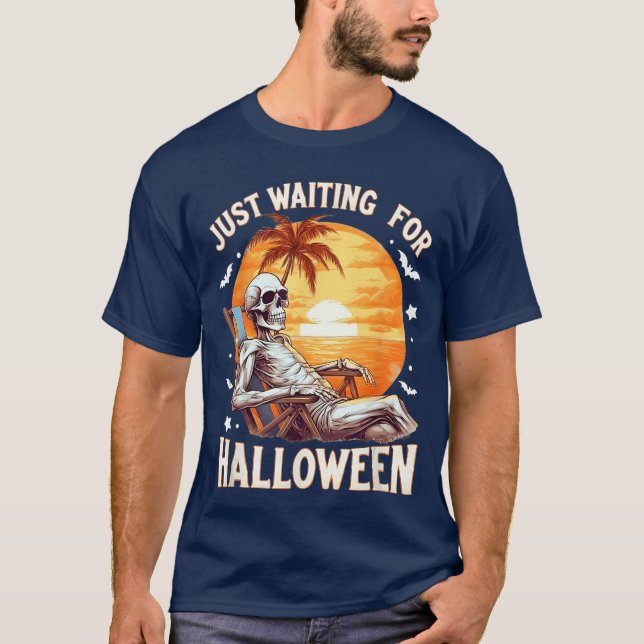 Camiseta Es Gracioso Solo Esperar Al Skeleton Halloween Spo (Anverso)