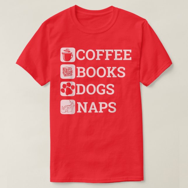 Camiseta Es gracioso todo lo que necesito libros de café Pe (Diseño del anverso)