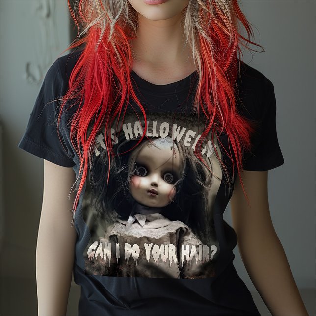 Camiseta Es Halloween ¿Puedo hacer tu muñeca embrujada de p (Subido por el creador)