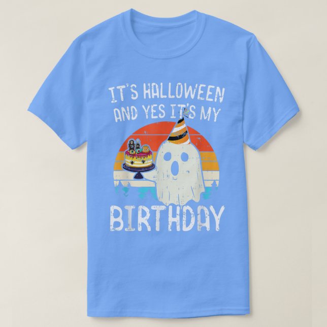 Camiseta Es Halloween Y Sí, Es Mi Boo Gracioso De Cumpleaño (Diseño del anverso)