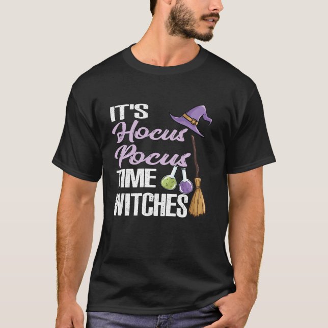 Camiseta Es Hocus Pocus Time Witches Shirt Funny Hallowee (Anverso)