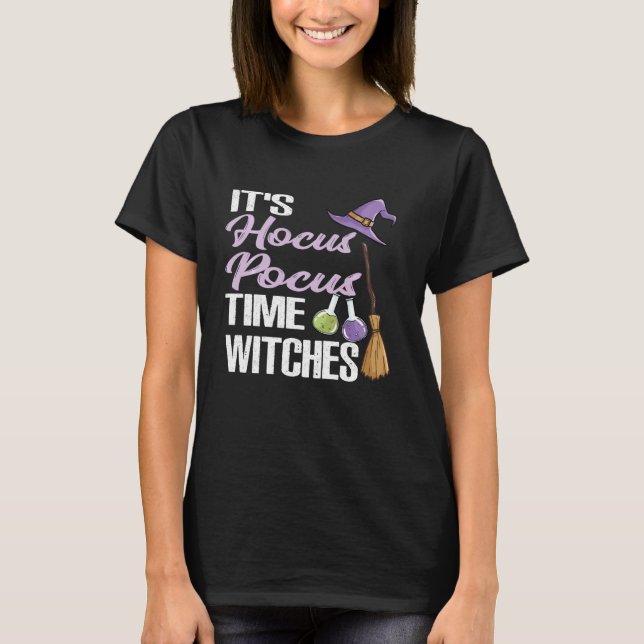 Camiseta Es Hocus Pocus Time Witches Shirt Funny Hallowee (Anverso)