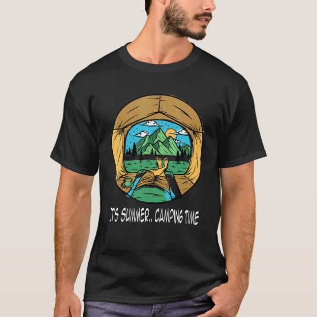 Camiseta Es hora de acampar en verano (Anverso)