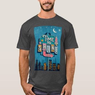 Camiseta Es hora de brillar familia Retro City