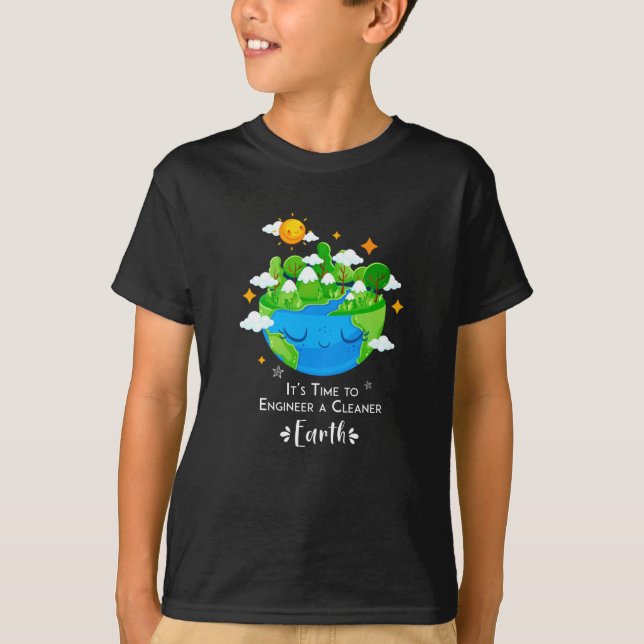 Camiseta Es hora de diseñar un planeta Tierra tierno y más  (Anverso)